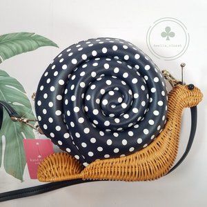 MAKE AN OFFER Kate Spade Scarlett Snail Wicker Crossbody Enchanted Forest Blue